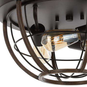 Lyla 15.75" Rustic Farmhouse Iron LED Flush Mount - JONATHAN Y